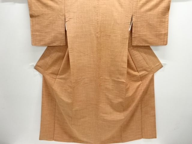 アンティーク　格子織り出し手織り紬着物